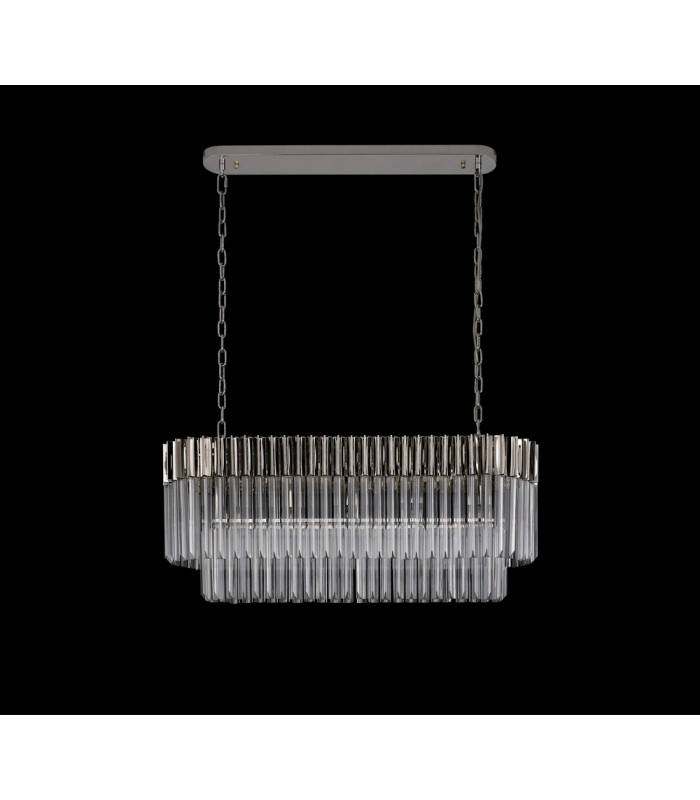 Pendant Rectangle 5 Light E14 Polished Nickel Clear Glass Item Weight: 21.2kg-9