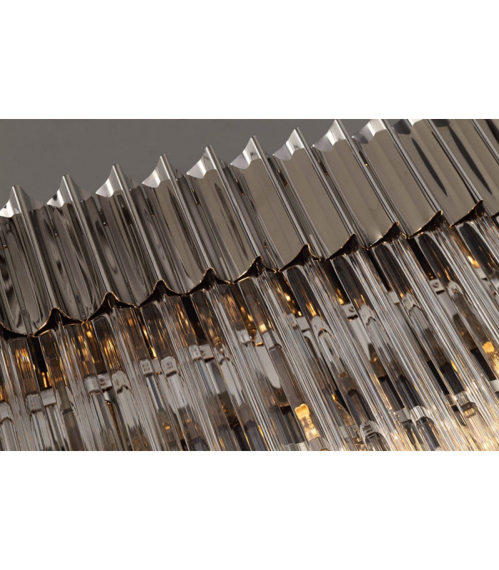 Pendant Rectangle 5 Light E14 Polished Nickel Clear Glass Item Weight: 21.2kg-11