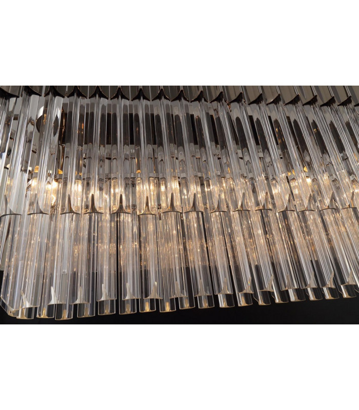 Pendant Rectangle 5 Light E14 Polished Nickel Clear Glass Item Weight: 21.2kg-12
