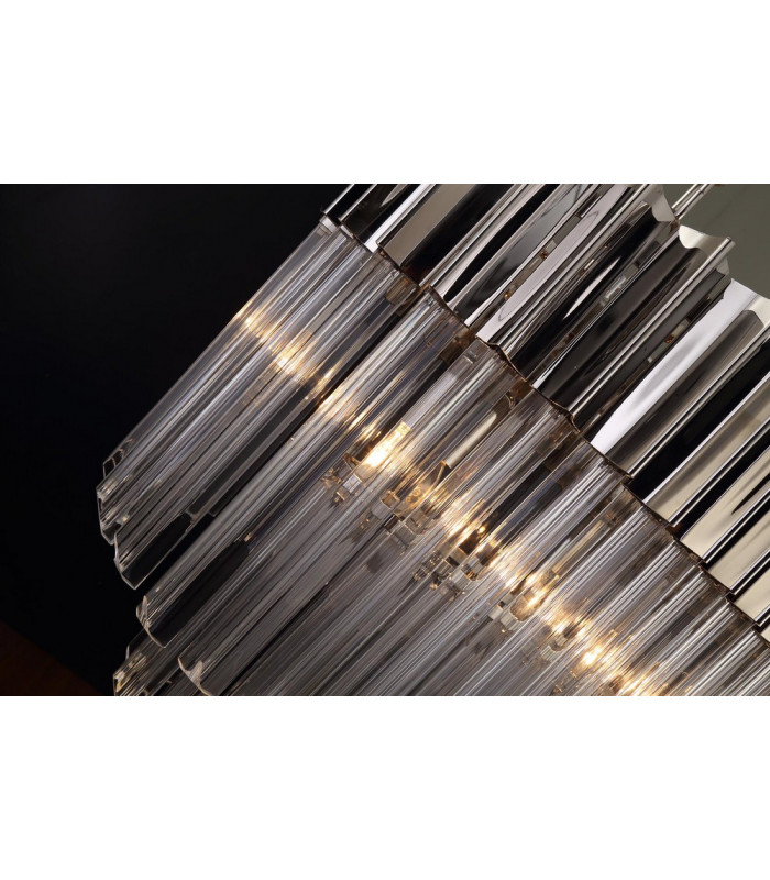 Pendant Rectangle 5 Light E14 Polished Nickel Clear Glass Item Weight: 21.2kg-13