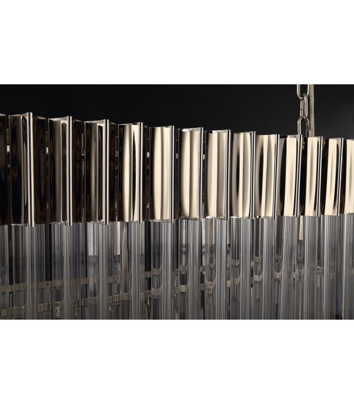 Pendant Rectangle 5 Light E14 Polished Nickel Clear Glass Item Weight: 21.2kg-14