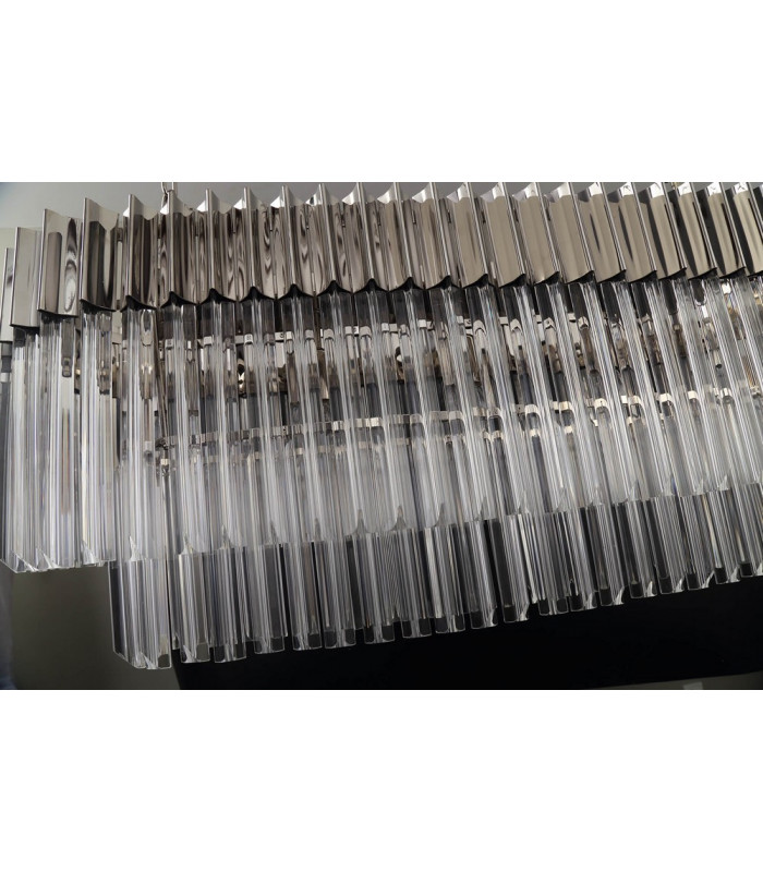 Pendant Rectangle 5 Light E14 Polished Nickel Clear Glass Item Weight: 21.2kg-15