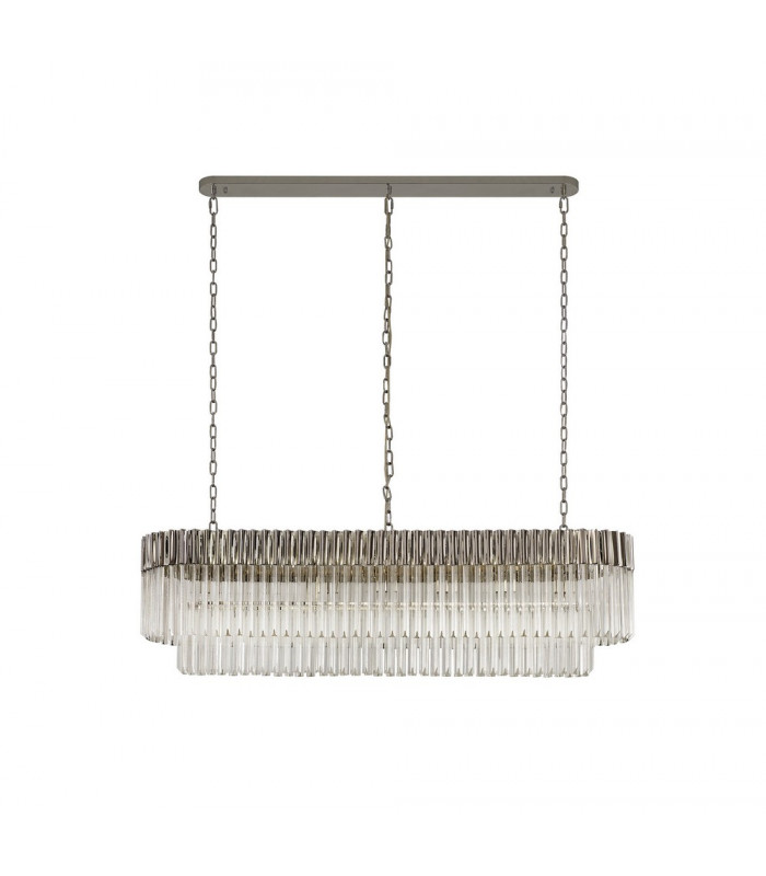 Pendant Rectangle 7 Light E14 Polished Nickel Clear Glass Item Weight: 28kg-4