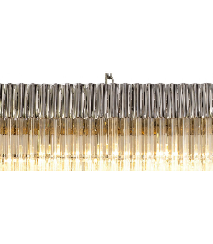 Pendant Rectangle 7 Light E14 Polished Nickel Clear Glass Item Weight: 28kg-5