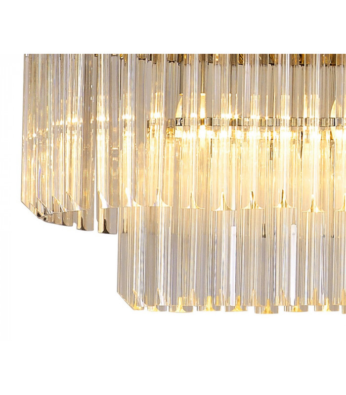 Pendant Rectangle 7 Light E14 Polished Nickel Clear Glass Item Weight: 28kg-6