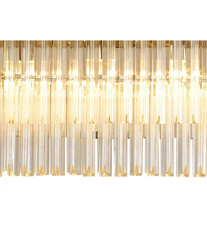 Pendant Rectangle 7 Light E14 Polished Nickel Clear Glass Item Weight: 28kg-7
