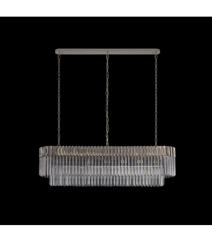 Pendant Rectangle 7 Light E14 Polished Nickel Clear Glass Item Weight: 28kg-9