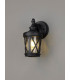 Down Round Criss Cross Wall Lamp 1 x E27 IP44 Sand Black Clear Seeded Glass 2yrs Warranty-3