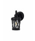 Down Round Criss Cross Wall Lamp 1 x E27 IP44 Sand Black Clear Seeded Glass 2yrs Warranty-4