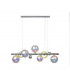 Linear Pendant 7 x G9 Polished Chrome Iridescent Glass-1