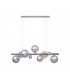 Linear Pendant 7 x G9 Polished Chrome Iridescent Glass-4