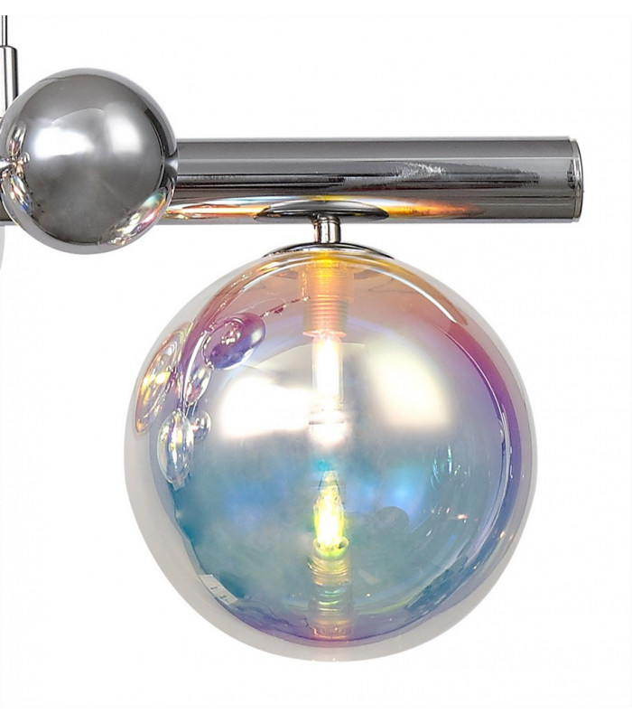 Linear Pendant 7 x G9 Polished Chrome Iridescent Glass-8