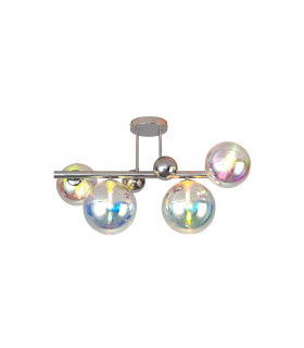 Semi-Flush Ceiling Light 4 x G9 Polished Chrome Iridescent Glass-1