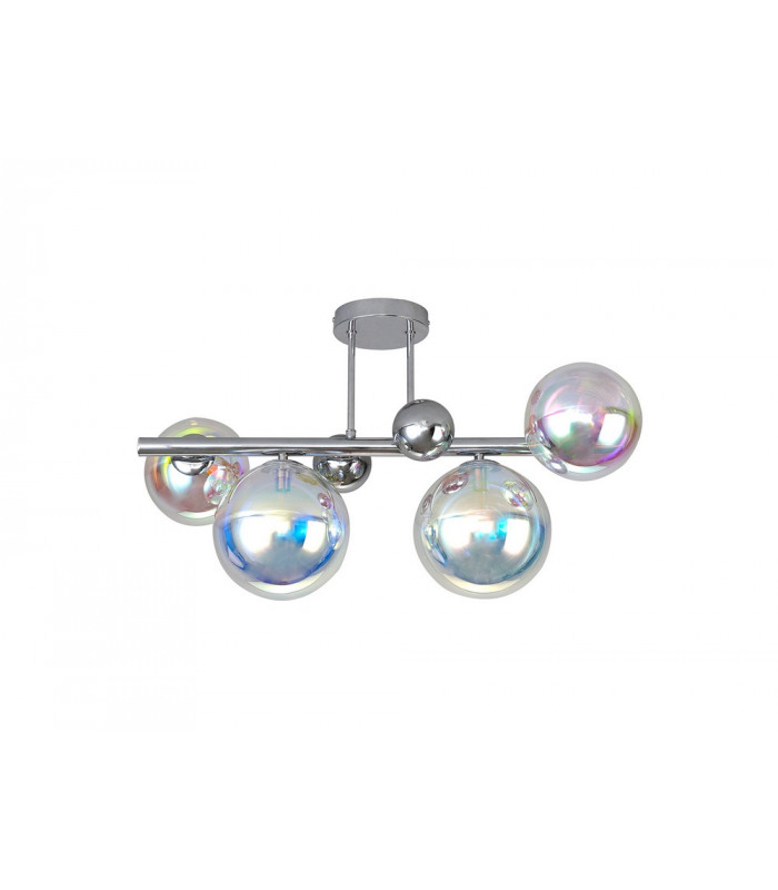 Semi-Flush Ceiling Light 4 x G9 Polished Chrome Iridescent Glass-4