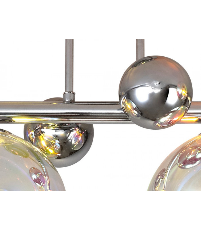 Semi-Flush Ceiling Light 4 x G9 Polished Chrome Iridescent Glass-6