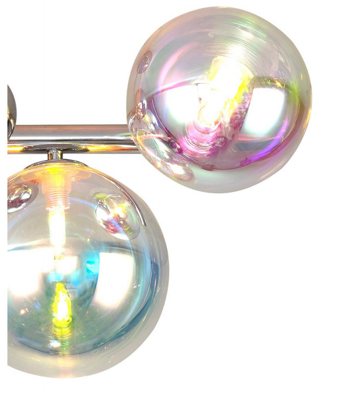 Semi-Flush Ceiling Light 4 x G9 Polished Chrome Iridescent Glass-7