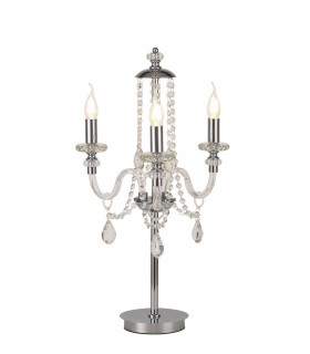 Table Lamp 3 Light E14 Polished Chrome Clear Glass Crystal (ITEM REQUIRES CONSTRUCTION CONNECTION)-1