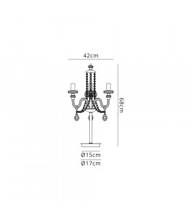 Table Lamp 3 Light E14 Polished Chrome Clear Glass Crystal (ITEM REQUIRES CONSTRUCTION CONNECTION)-2