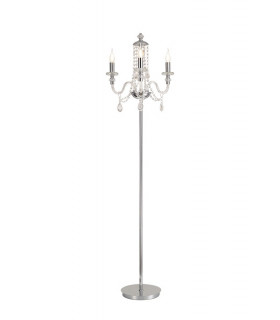 Floor Lamp 3 Light E14 Polished Chrome Clear Glass Crystal (ITEM REQUIRES CONSTRUCTION CONNECTION)-1