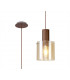 Single Pendant 1 Light Adjustable E27 Mocha Amber Glass-1