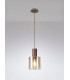 Single Pendant 1 Light Adjustable E27 Mocha Amber Glass-3