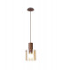Single Pendant 1 Light Adjustable E27 Mocha Amber Glass-5
