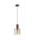 Single Pendant 1 Light Adjustable E27 Mocha Amber Glass-6