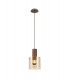 Single Pendant 1 Light Adjustable E27 Mocha Amber Glass-7
