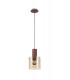 Single Pendant 1 Light Adjustable E27 Mocha Amber Glass-8