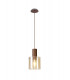 Single Pendant 1 Light Adjustable E27 Mocha Amber Glass-9
