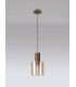 Single Pendant 1 Light Adjustable E27 Mocha Amber Glass-14