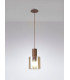 Single Pendant 1 Light Adjustable E27 Mocha Amber Glass-15
