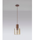 Single Pendant 1 Light Adjustable E27 Mocha Amber Glass-16