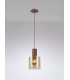 Single Pendant 1 Light Adjustable E27 Mocha Amber Glass-17