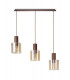 Linear Pendant 3 Light Adjustable E27 Mocha Amber Glass-4