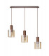 Linear Pendant 3 Light Adjustable E27 Mocha Amber Glass-6