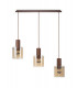 Linear Pendant 3 Light Adjustable E27 Mocha Amber Glass-8