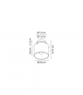 Round Ceiling Flush 1 Light Flush Fitting E27 Mocha Amber Glass-2