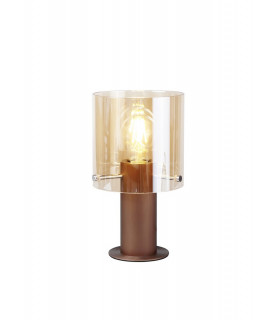 Table Lamp 1 Light Table Lamp E27 Mocha Amber Glass-1