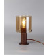 Table Lamp 1 Light Table Lamp E27 Mocha Amber Glass-3