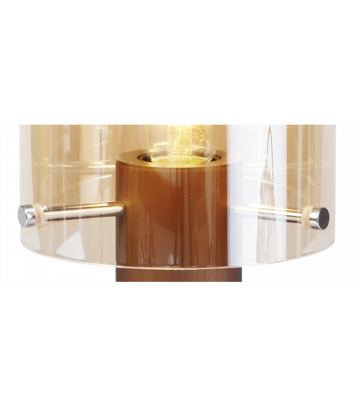 Table Lamp 1 Light Table Lamp E27 Mocha Amber Glass-5