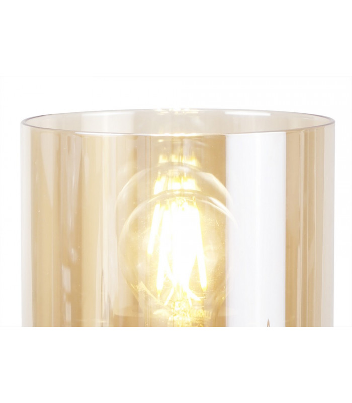 Table Lamp 1 Light Table Lamp E27 Mocha Amber Glass-6