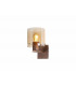 Single Switched Wall Lamp 1 Light E27 Mocha Amber Glass-1