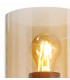 Single Switched Wall Lamp 1 Light E27 Mocha Amber Glass-5