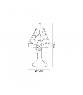 Tiffany Table Lamp 1 x E14 Black Gold Blue Orange Crystal Shade-2