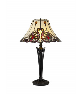 Tiffany Table Lamp 2 x E27 Red  Orange  Crystal  Black-1