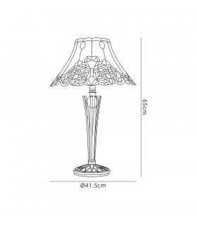 Tiffany Table Lamp 2 x E27 Red  Orange  Crystal  Black-2