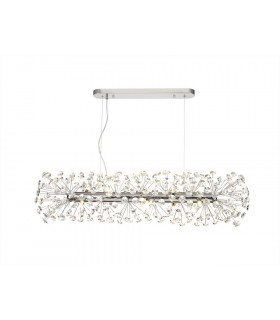 Oblong Linear Pendant 10 Light G9 Polished Chrome Crystal-1