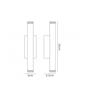 Wall Lamp 2 x 3W LED 3000K 300lm IP54 Black 3yrs Warranty-2