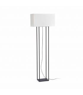 2 Light Floor Lamp Brown with Beige Shade, E27 - 1